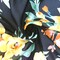 Black-Multi Famous Designer Floral Print Viscose Chiffon Woven Fabric By the Yard